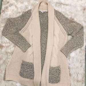 Candie’s Cable Knit Cardigan in Cream